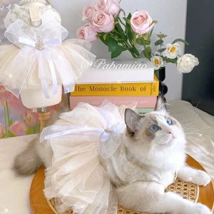 HBESTY Princess Dog Wedding Dress Cat Tutu Skirt with D-ring Leash Hole  Dog Clothes for Small Dogs Chihuahua  Poodle