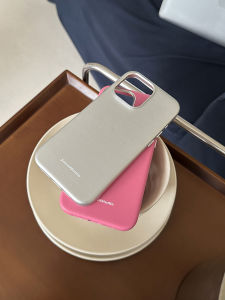 Handmade Leather Phone Case for  15Pro 17Pro 16Promax 14Pro Full Cover Protection Korean Style Berries Pink Silver