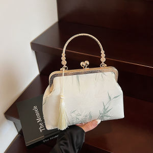 MEIFEI | Chinese Style Bamboo Leaves Pattern Brocade Cloth Bag