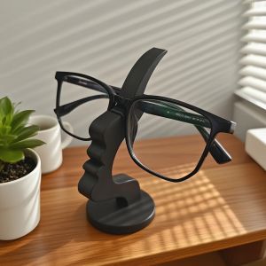 1 Pc Human Face Eyeglass Holder Stand Secure & Artistic Storage Solution Elevate Desk or Nightstand Decor Practical Minimalist