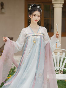 Original Tang Dynasty Style Orange Cheongsam Hanfu Womens Spring Summer Set Ancient Style Yue Long Dai by Yun Cang Yue Xi