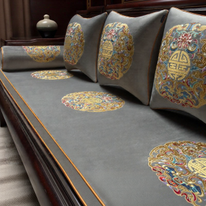 Embroidered Thick Plush Non-slip Sofa Cushion