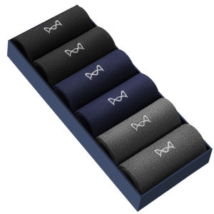 Miiow | Mens Mid-calf Cotton Socks Breathable Anti-bacterial Sweat-absorbent Thin Summer Autumn Business Socks Pure Color 12 Pairs