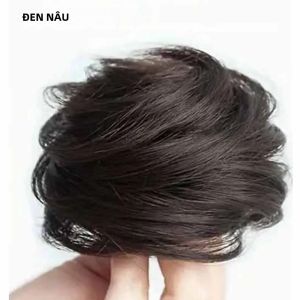 Tóc Giả Tổng Hợp Chịu Nhiệt Cao Màu Nâu Đen Kiểu Búi Rối Đuôi Ngựa Rối Có Dây Thun Buộc Tóc Dành Cho Nữ