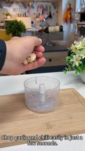 LENODI Blue Portable Mini Food Chopper Type-C Charging 250ml Thickened Container PP+Stainless Steel Material Great for Mincing Garlic Pepper Meat & Making Baby Puree