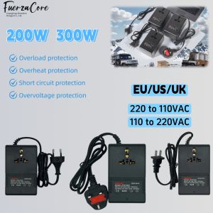 New 200W/300W 220 to 110VAC/110 to 220VAC Power Adapter with EU/US/UK Plug for Electronics and Travel Home Adapter
