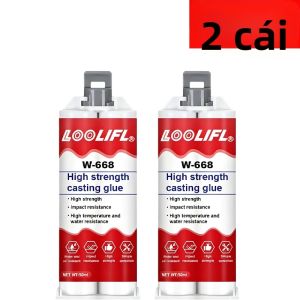 LOOLIFL | 50ml W-668 Keo AB Cường Độ Cao Chống Thấm Nước Chịu Nhiệt Độ Cao Sửa Chữa Kim Loại Chất Kết Dính Chống Va Đập Cho Kính Gỗ Nhựa Gốm Sứ