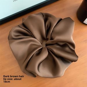 Silk Satin Large Bow Hair Ties Womens New 2025 Elastic Hair Bands Korean Style Fashionable Hair Accessories Head Ropes