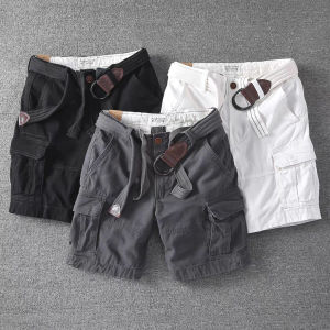 American Style Pure Cotton Workwear Shorts Mens Multi-Pocket Loose Straight Casual Outdoor Sports Five-Point Pants