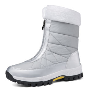 NBGAGA | Womens Winter Snow Boots Non-Slip Warm High-Top Cotton Boots Wear-Resistant Comfortable Outdoor Fleece-Lined Walking Boots