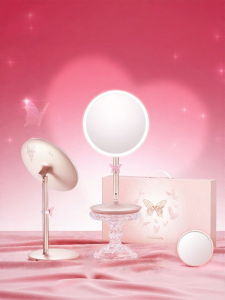 ASCINATE | Lighted Foldable Desk Makeup Mirror for Women