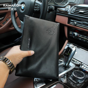 Kaimai Long กระเป๋าคลัทช์กระเป๋าคลัทช์ผู้ชายหนังแท้กระเป๋าผู้ชายกระเป๋าซองจดหมายลำลองหนังนิ่มความจุใหญ่กระเป๋าคลัทช์หนังวัว