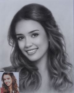 Charcoal portrait painting drawing sketch 8"×10" inches costumized without frame please send picture and message us first before you check out.
