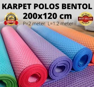 TIKAR PLASTIK MERCY BENTOL POLOS UK 200X120CM TEBAL 3MM / KARPET / WARNA RANDOM / TAHAN AIR
