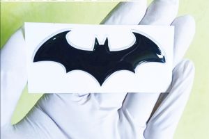 Sticker timbul Batman hitam emblem resin lentur