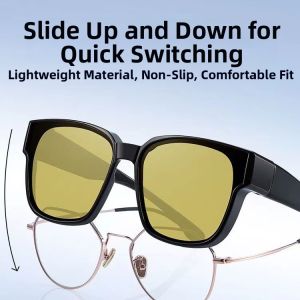 JIFANPAUL | Anti-High Beam Night Vision Myopia Set Polarized Sunglasses Clip-Ons for Driving and Fishing