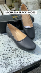 MICHAELA Minimalist Black Pumps 3 CM Classic Square Toe Anti-Slip Slip-On Block Heels SH5527025 LX