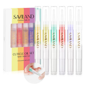 SAVILAND 6PCS Cuticle Oil Pen with Vitamin E Repairs Damaged Cuticles and Strengthens Thin Nails Overnight Treatment