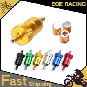3PCS Fuel Filter 8mm CNC Alloy Petrol Gas Fuel Filter Cleaner For Motorcycle Quad Pit Dirt Bike ATV Scooter