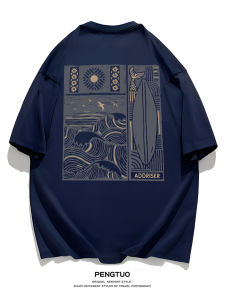 Áo Thun Cotton in Họa Tiết Phong Cách Nhật Bản Mùa Hè Thường Ngày Tay Ngắn Thoải Mái Thoáng Khí Thời Trang Áo Thun Nam