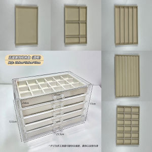 Acrylic Jewelry Box Five Layers Storage Organizer for Earrings Studs Small Accessories Multi-grid Classification Box Home Use