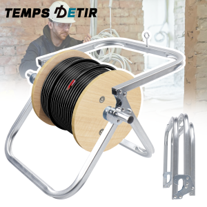 New Foldable Pay-Off Rack Wire Rack Dispenser Tangle-Free Single Axle Dispenser For FTTH Drop Cable Network Ropes and Paracords