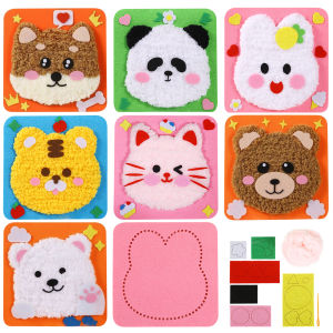 First Sewing Kit for Beginner Kids Arts Crafts DIY Embroidery Projects Animal Dolls Set Gift for Girls Boys Learn to Sew Felt Cr