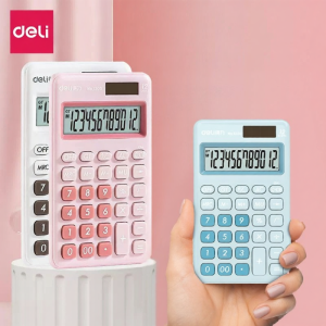 deli | Máy Tính Học Sinh Đa Màu Dual-Power Nhỏ