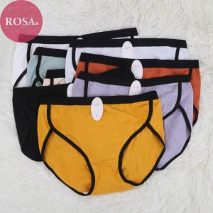 Rosa Seamless Mid Waist Panties Womens Cotton Thin Breathable Antibacterial Briefs 4018
