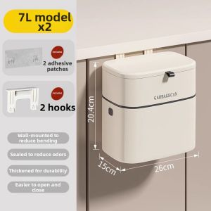 youqin | Wall-mounted Kitchen Trash Bin with Lid