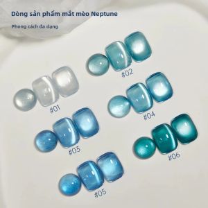 Sơn Gel Móng Tay Màu Xanh Mèo 10ml Màu Xanh Dương Sâu Hạt Pha Lê Dùng Làm Nail Pháp - Bộ 1-10 Hộp Dùng Trang Trí Nail