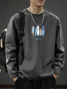 Áo Thun Dài Tay Cotton Nguyên Chất 260g Cho Nam Mùa Xuân Thu Thời Trang Rộng Rãi Thoải Mái Phong Cách Mỹ Cơ Bản Áo Nỉ