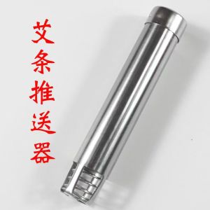 Automatic Clear Moxa Stick Pusher Wooden Bamboo Home Use Moxibustion Box Long Rectangle Shape Stainless Steel Heat Conductor