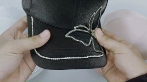 Topi Baseball Pria Wanita Korea Motif Kupu Kupu Manik Kristal Gaya Jepang Kekinian Bahan Import BSBF