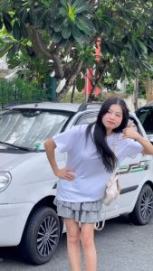 Áo thun cặp đôi couple đáng yêu from rộng ATD1368 Miucho vải cotton cổ tròn in Typography