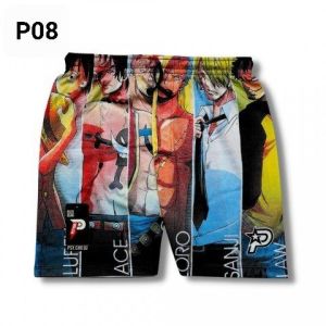 Boxer Pria | Celana Pendek | Bahan Cotton Premium | Sablon Full Print Karakter Anime One Piece