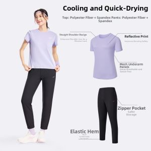 Erke | Quick-drying Sportswear for Women Ice Silk Running Yoga Set