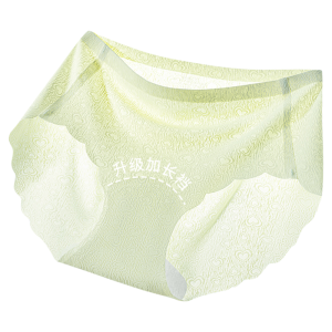Miiow | MiiOW Ice Silk Seamless Womens Underwear Summer Thin Triangle Panties Mid Waist Antibacterial Cocoon Silk Comfortable Briefs