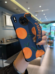 Wristband Stand Compatible Huawei Mate40Pro Phone Case Faux Leather Mate30 Protective Cover Orange Mate50 Cute Epro Internet Famous New Model Mt40e Lens Full Wrap 20 Anti Fall pro Womens Style