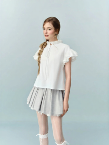 AIVEI | Summer Romantic Lace Short Sleeve Sweet White Shirt