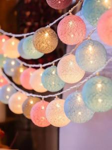 Birthday Atmosphere LED Cotton Thread String Lights Childrens Bedroom Wedding Full Sky Star Girl Flashing Lights Decorative Lamps