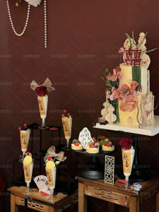 Mrous Cup Joyous Stickers New Chinese Red Wedding Cake Decoration Wood Slice Screen Fan Plugin Festive Celebration Supplies