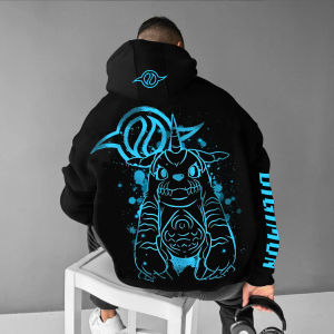 Digimon Anime Gabumon Printed Hoodie 2025 Autumn and Winter Mens Harajuku Loose Casual Childrens Parent-Child Jumper Top