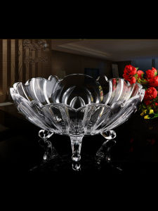 Luxury Glass Fruit Bowl Living Room Coffee Table Snack Dish Light Nordic Style Home Decorative Accessories Glassware