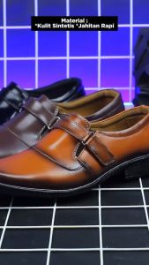 Sepatu Pantopel Guru Nikahan Pesta Kondangan Pria Remaja Formal Kerja Laki Laki Keren Hitam B 10