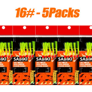 TAKBAS Glow-in-the-Dark Sabiki Rig Set 5/10packs High-Strength Nylon Fishing Rigs with Sharp Hooks for Saltwater Surf