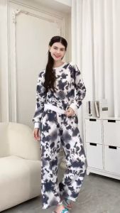 Bộ dài nữ tay dài B692 Tvm Luxury Homewear chất liệu thun cotton
