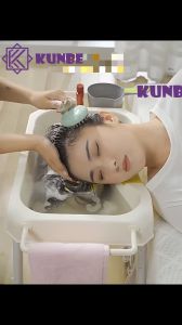 Combo Chậu Gội Đầu Tại Giường Có Chân KUNBE Và Giá Treo Máy Sấy Tóc Tiện Lợi