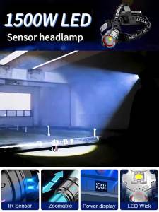 Đèn Pha LED Sạc Lại Mạnh Mẽ 300000000LM Với Đèn Cảnh Báo Dành Cho Câu Cá Săn Bắn Ngoài Trời - Đèn Pin Trước Chống Nước