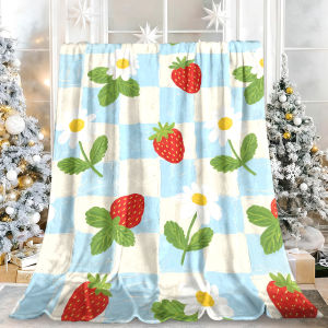 Beast Kingdom | Dusty Blue Eucalyptus Leaf Flannel Blanket Soft Fuzzy Plush Cozy Warm Throw for Sofa Bed Couch Home Decor